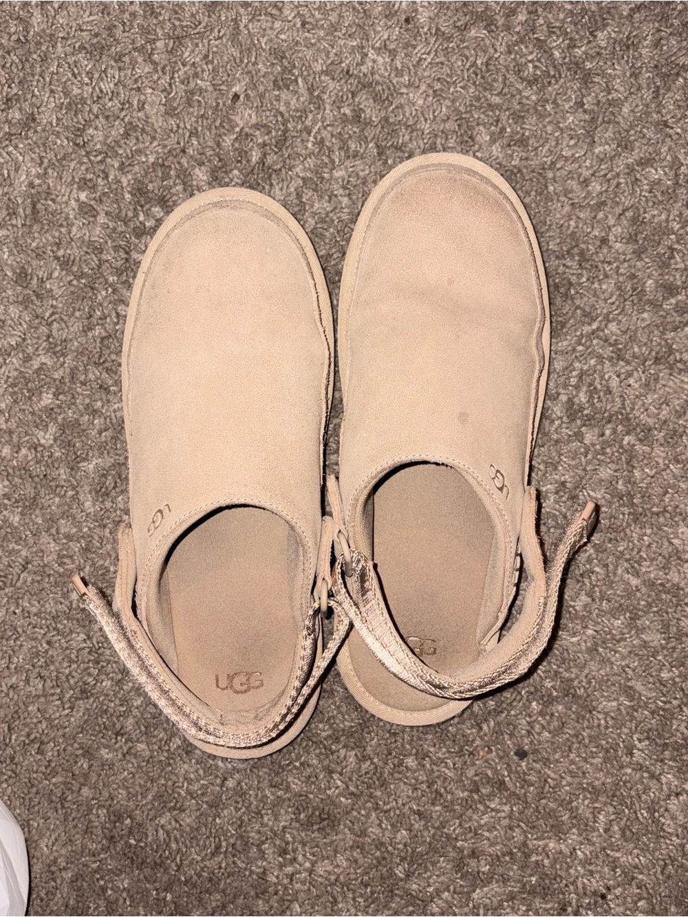 UGG girls' Tan Slip-On Slingback Shoes